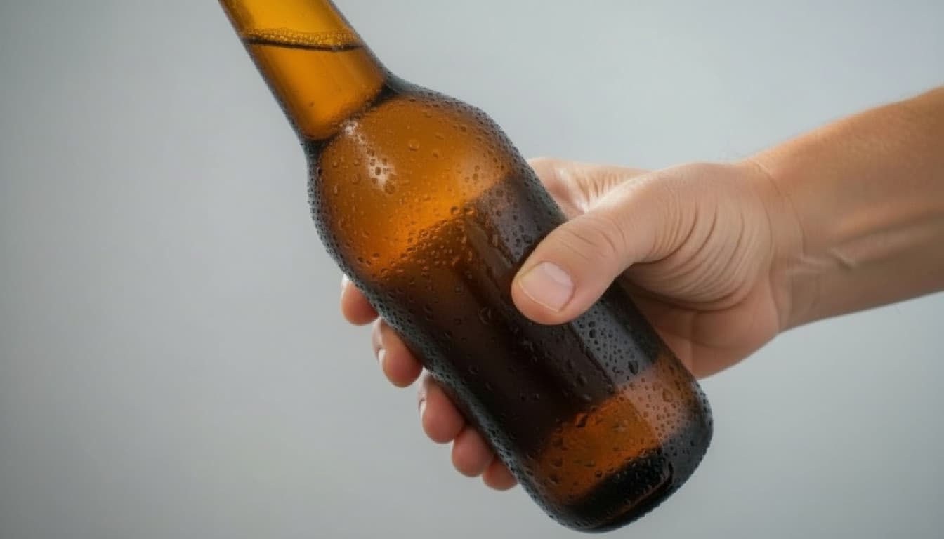 Cerveja gelada no ponto certo, com condensação